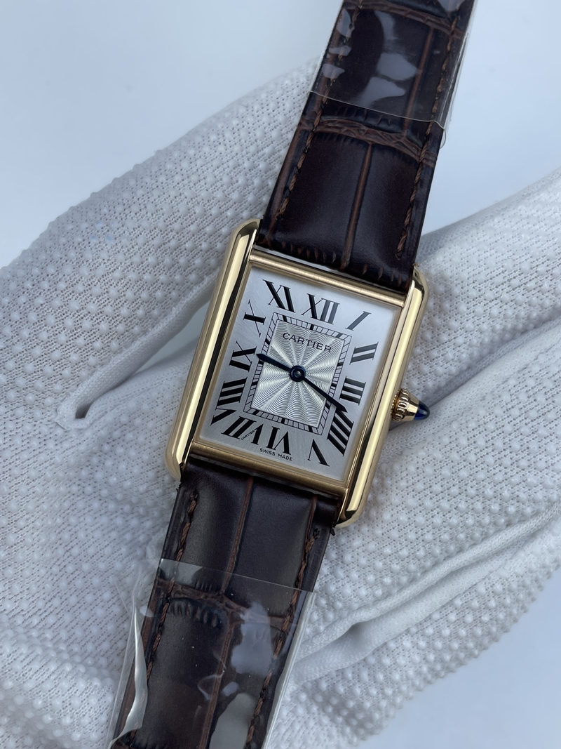 (준비완료/특급배송)NO.2828/AF공장 까르띠에 탱크머스트 25.5미리 라지사이즈 브라운스트랩