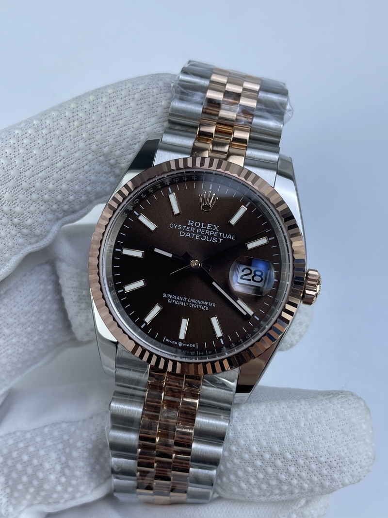 (준비완료/특급배송)NO.3095/롤렉스 데이저스트 36미리 최신형 로즈골드 콤비 초코 바인덱스 QP공장